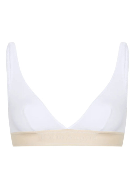  Palm Angels Sujetador Con Franja Del Logo - Blanco 