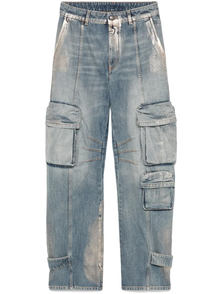  Palm Angels Vaqueros Cargo Revestidos - Azul 