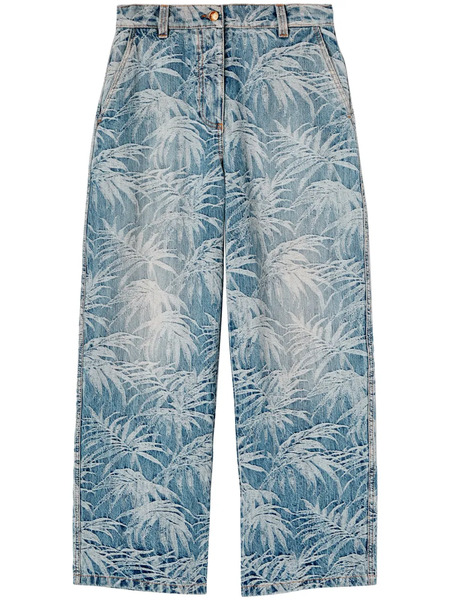  Palm Angels Vaqueros Con Motivo De Palmeras - Azul 