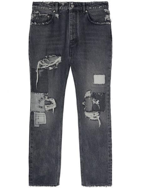  Palm Angels Vaqueros Rectos Con Efecto Envejecido - Negro 