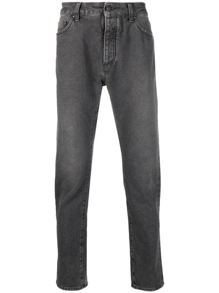 Palm Angels Vaqueros Rectos Con Logo Estampado - Gris 