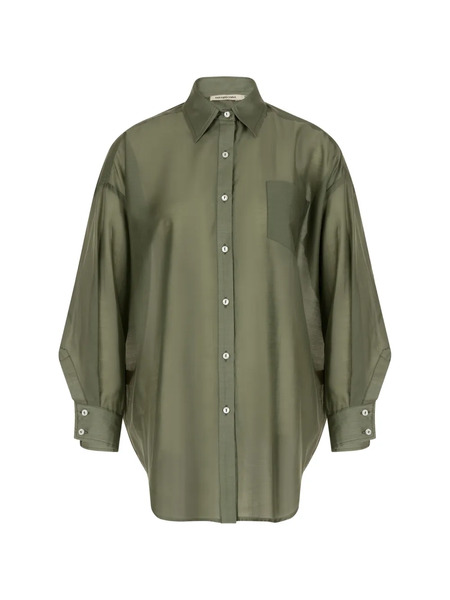  Paramidonna Camisa De Playa Jade Con Botones - Verde 