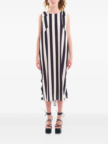  Parlor Vestido Midi A Rayas - Blanco 