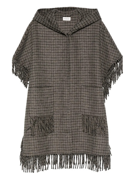  P.a.r.o.s.h. Abrigo Con Capucha Y Flecos - Gris 