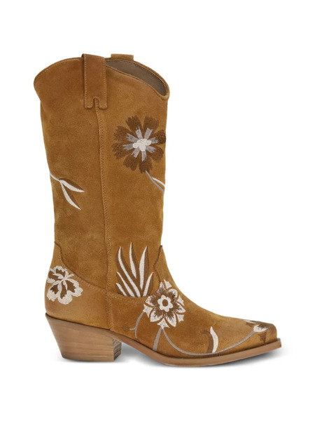  P.a.r.o.s.h. Botas Con Bordado Floral - Marrón 
