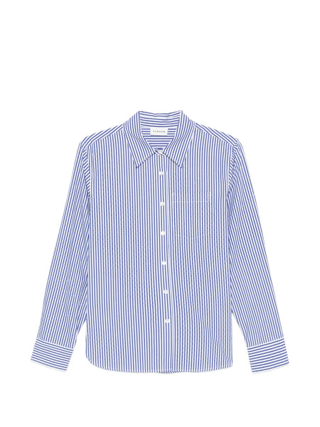  P.a.r.o.s.h. Camisa A Rayas Con Apliques - Azul 