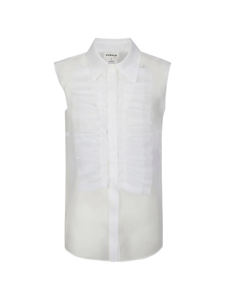  P.a.r.o.s.h. Camisa Shake Con Volantes - Blanco 