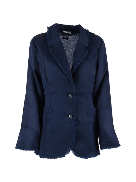  P.a.r.o.s.h. Chaqueta Con Bordes Deshilachados - Azul 