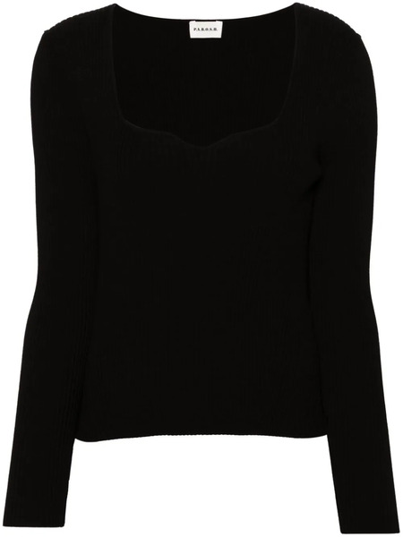  P.a.r.o.s.h. Jersey Con Cuello Cuadrado - Negro 