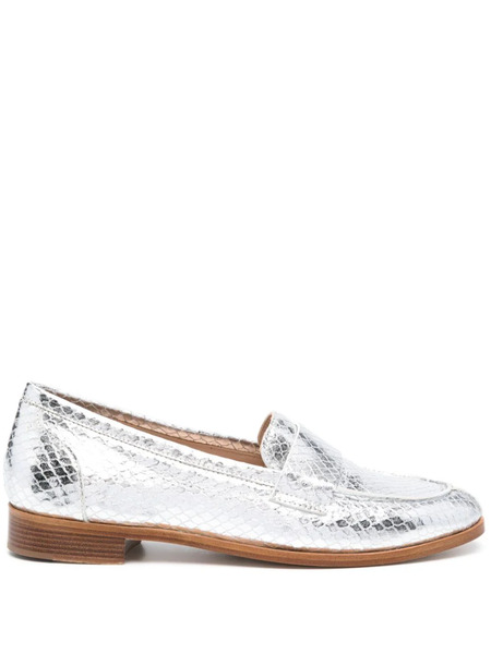  P.a.r.o.s.h. Mocasines Con Efecto De Piel De Serpiente - Plateado 