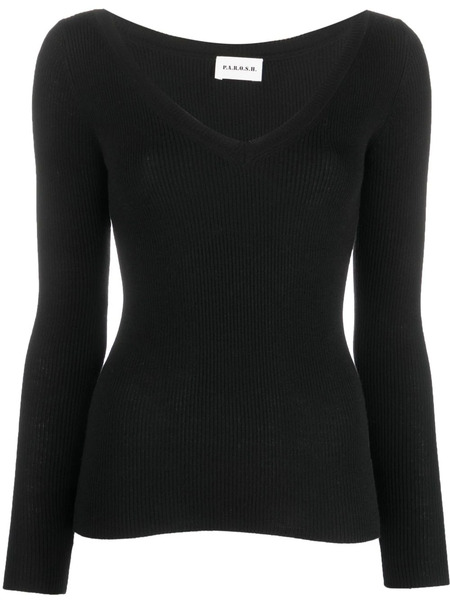  P.a.r.o.s.h. Sudadera Con Cuello En V - Negro 