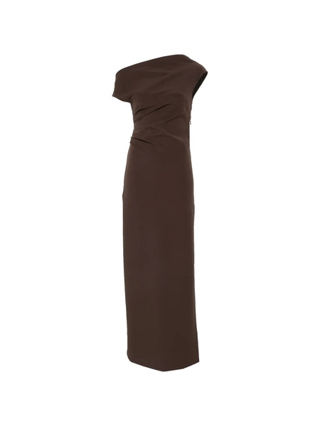  P.a.r.o.s.h. Vestido Largo Drapeado - Marrón 