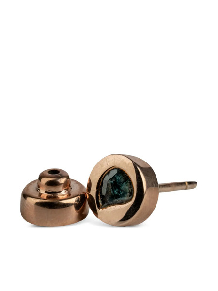  Parts Of Four Pendiente Pequeño En Plata De Ley Bañada En Oro Rosa De 18 Ct Con Apliques De Diamante Azul 