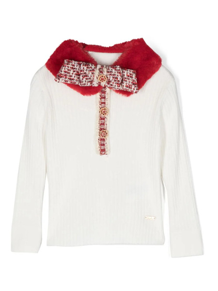  Patachou Jersey Con Cuello En Contraste - Blanco 