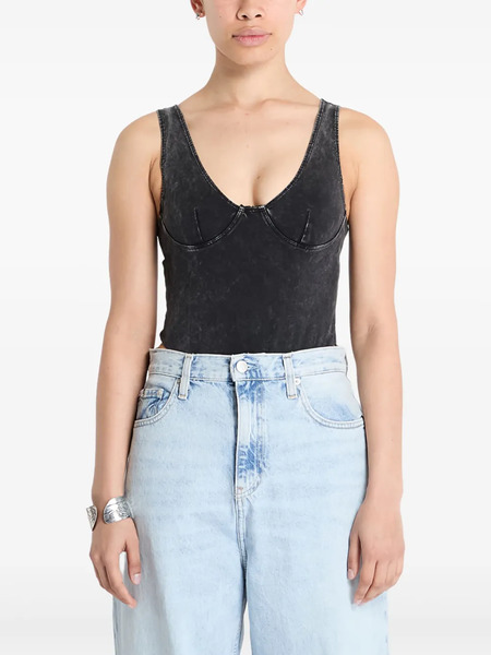  Patta Body Sin Mangas Con Efecto Lavado - Negro 