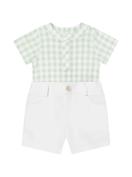  Paz Rodriguez Set De Bermudas A Cuadros Gingham - Blanco 