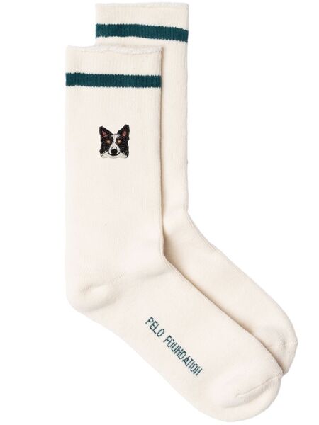  Pelo Foundation Calcetines Con Parche Border Collie - Blanco 