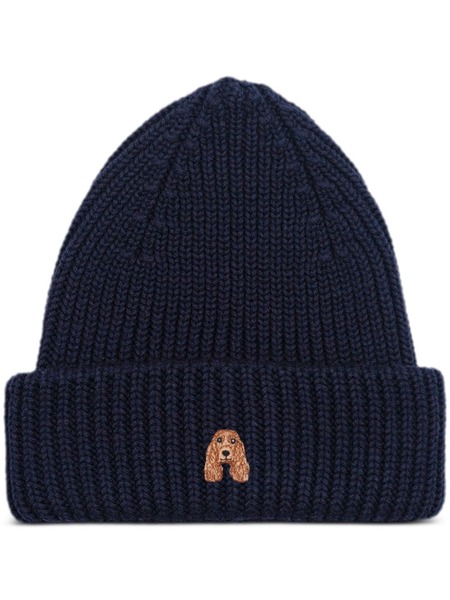  Pelo Foundation Gorro Con Aplique De Perro - Azul 
