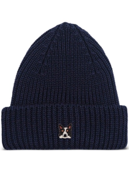  Pelo Foundation Gorro Con Aplique De Perro - Azul 