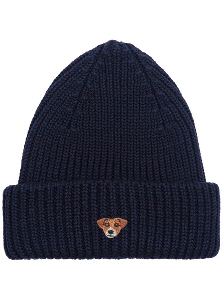  Pelo Foundation Gorro Con Aplique De Perro - Azul 