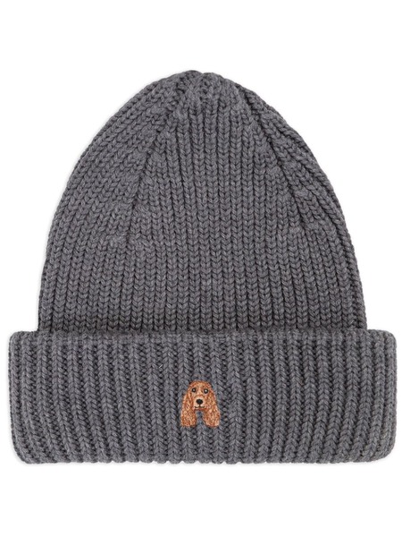  Pelo Foundation Gorro Con Aplique De Perro - Gris 