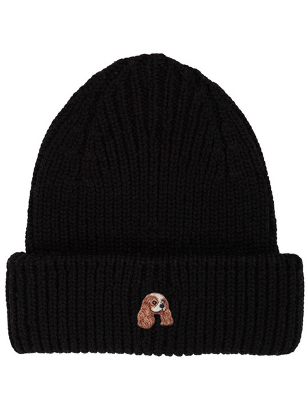  Pelo Foundation Gorro Con Aplique De Perro - Negro 