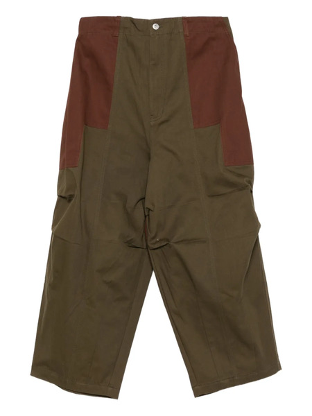  Perks And Mini Pantalones Con Paneles En Contraste - Verde 