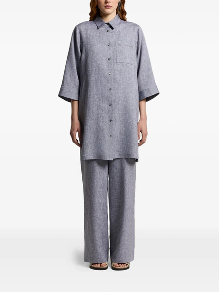  Peserico Camisa De Lino - Azul 