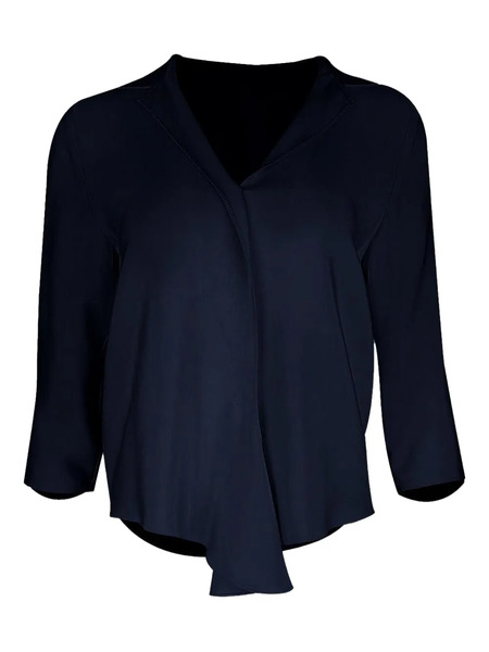  Peter Cohen Blusa Con Cuello Drapeado - Azul 
