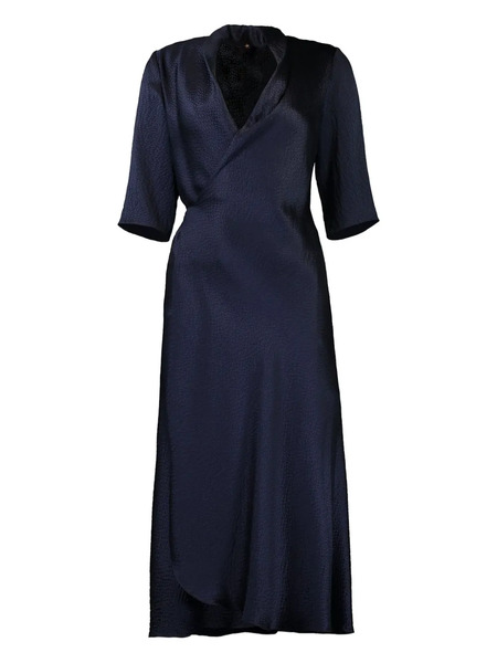  Peter Cohen Wrap-effect Midi Dress - Azul 