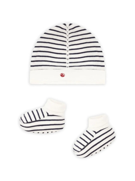  Petit Bateau Gorro A Rayas - Blanco 