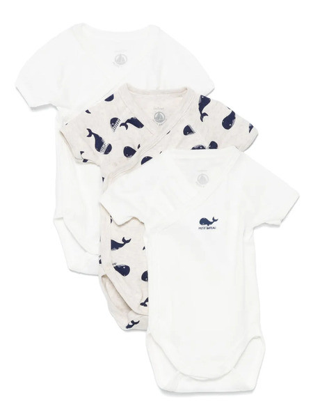  Petit Bateau Set De Bodies De Algodón - Blanco 