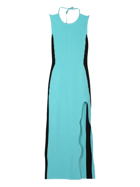  Ph5 Vestido Con Abertura Lateral - Azul 