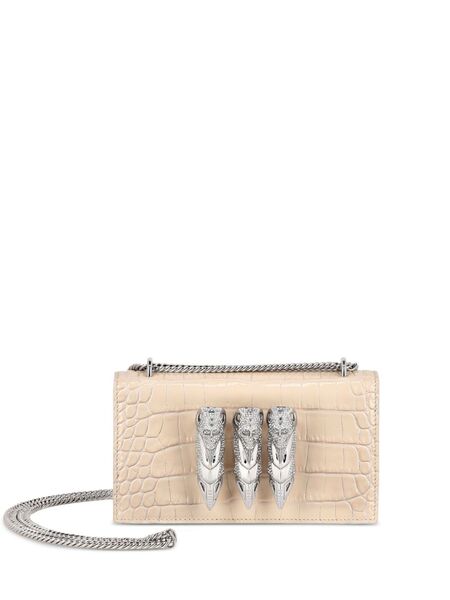  Philipp Plein Bolso Mini De Cuero Con Estampado Croco - Azul 