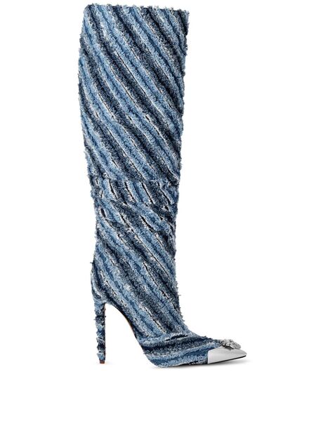  Philipp Plein Botas Altas Con Tacón De 120 Mm - Azul 