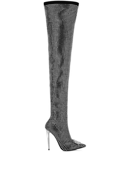  Philipp Plein Botas Con Apliques De Strass - Negro 