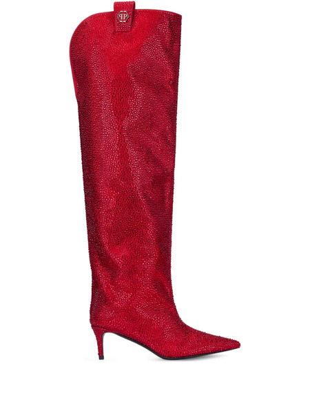  Philipp Plein Botas Con Apliques De Strass - Rojo 
