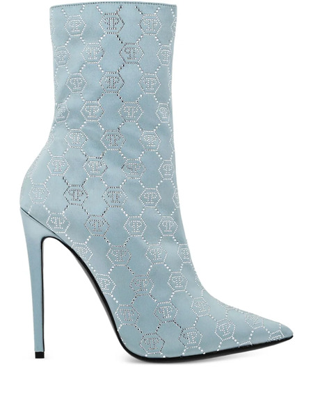  Philipp Plein Botines Con Tacón De 120 Mm - Azul 