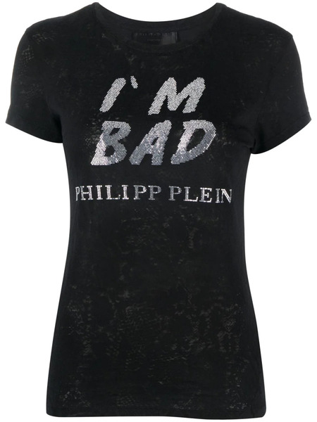  Philipp Plein Camiseta Con Logo Y Lentejuelas - Negro 