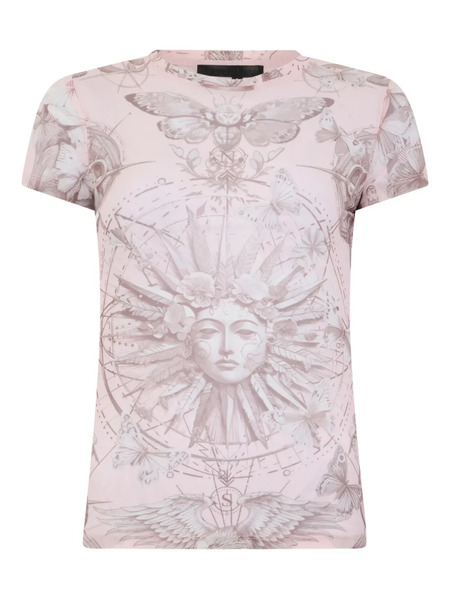  Philipp Plein Camiseta Estampada - Rosa 