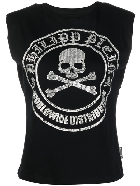  Philipp Plein Camiseta Sin Mangas Con Detalle Del Logo - Negro 
