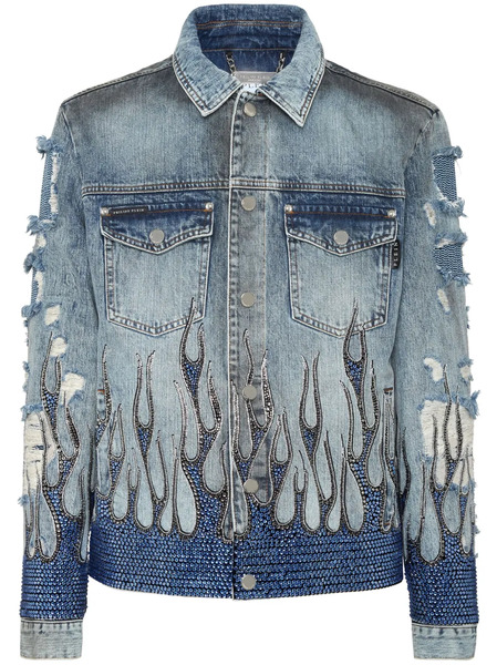  Philipp Plein Chaqueta Strass Flame - Gris 