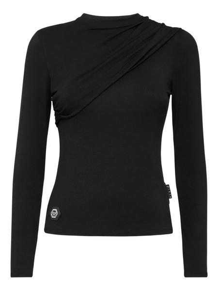  Philipp Plein Jersey Drapeado - Negro 
