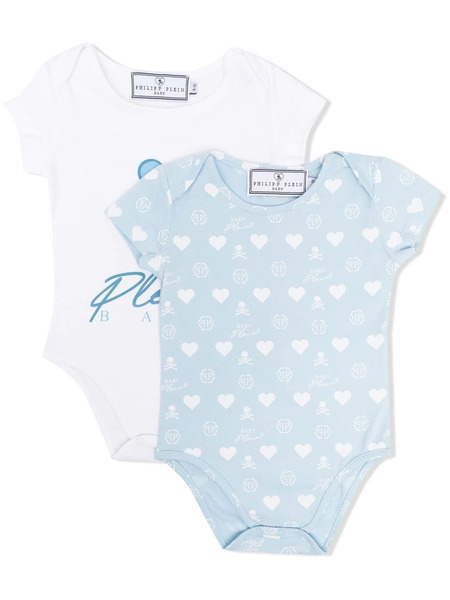  Philipp Plein Junior Conjunto Con Logo Estampado - Blanco 