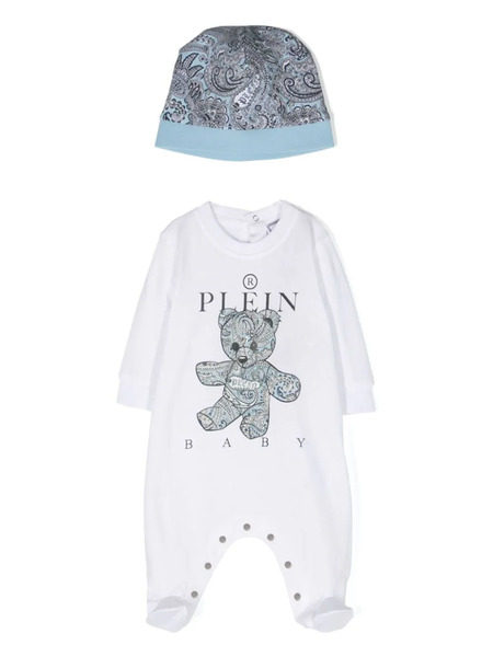  Philipp Plein Junior Conjunto Con Logo Estampado - Blanco 