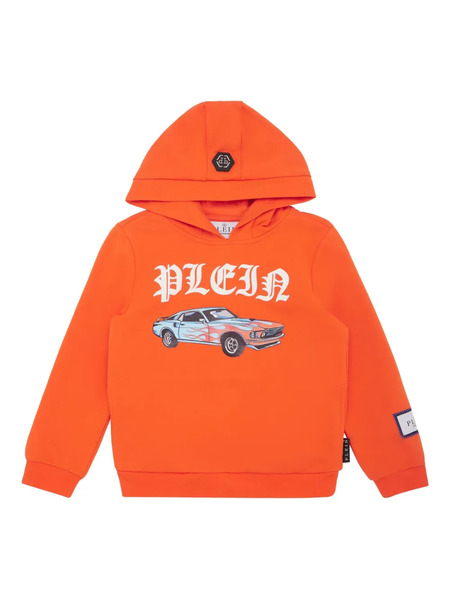  Philipp Plein Junior Sudadera Cars Racing Con Capucha - Naranja 