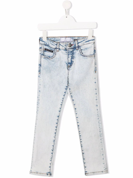  Philipp Plein Junior Vaqueros Iconic Plein - Azul 