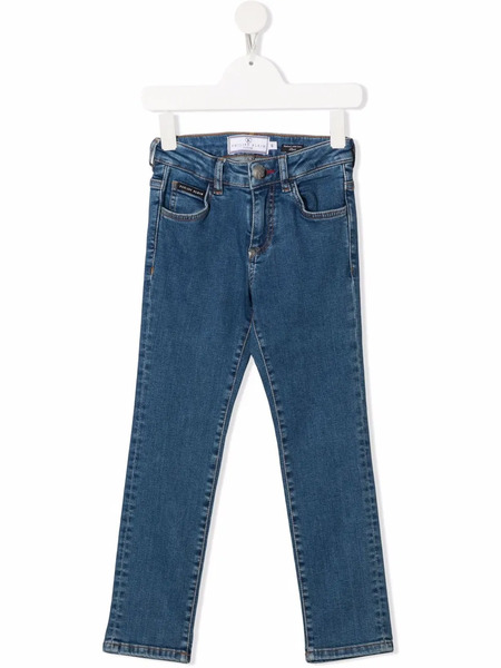  Philipp Plein Junior Vaqueros Iconic Plein - Azul 