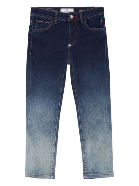  Philipp Plein Junior Vaqueros Rectos Con Efecto Degradado - Azul 