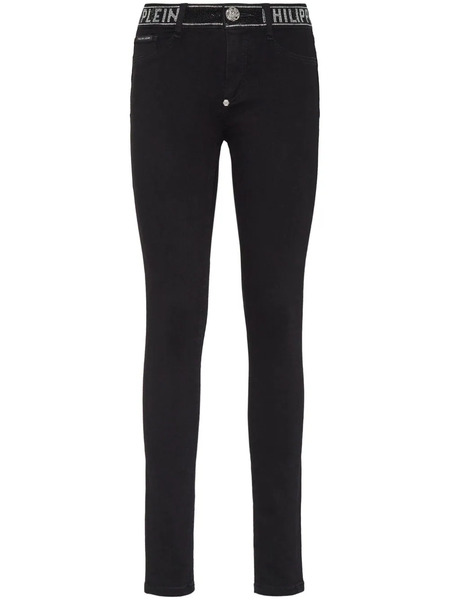  Philipp Plein Leggins Strass Vaqueros - Negro 